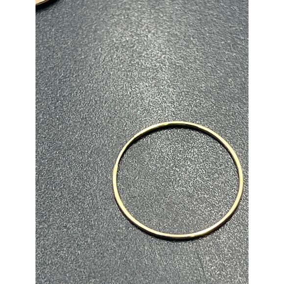 Designer Signed 14K Yellow Gold Continuous Endless Dainty Hoop Earrings 20mm - Picture 9 of 13
